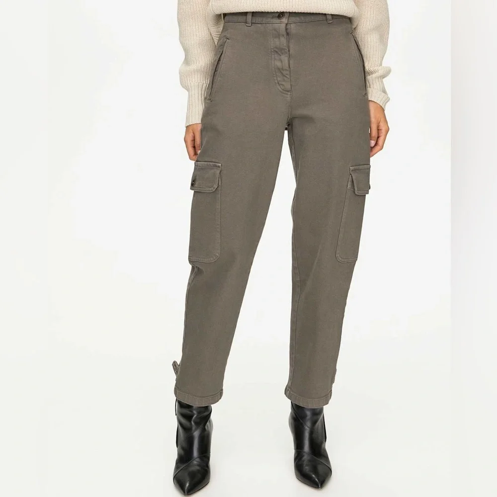 Aritzia Wilfred High-Waisted Army Green Modern Cargo Pants - Picture 1 of 5